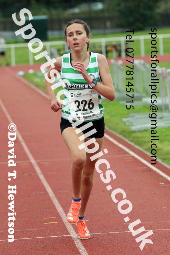 Women and Girls 3000 metres, 2021 North Eastern Track and Field Champs., Middesbrough. Photo: David T. Hewitson/Sports for All Pics